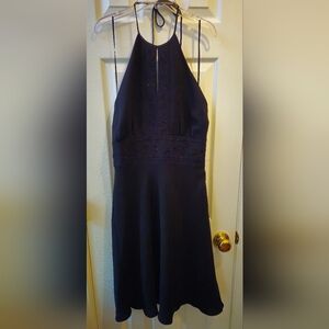Dawn Joy Black Halter Fit & Flare Semi-Formal Dress - Size 10